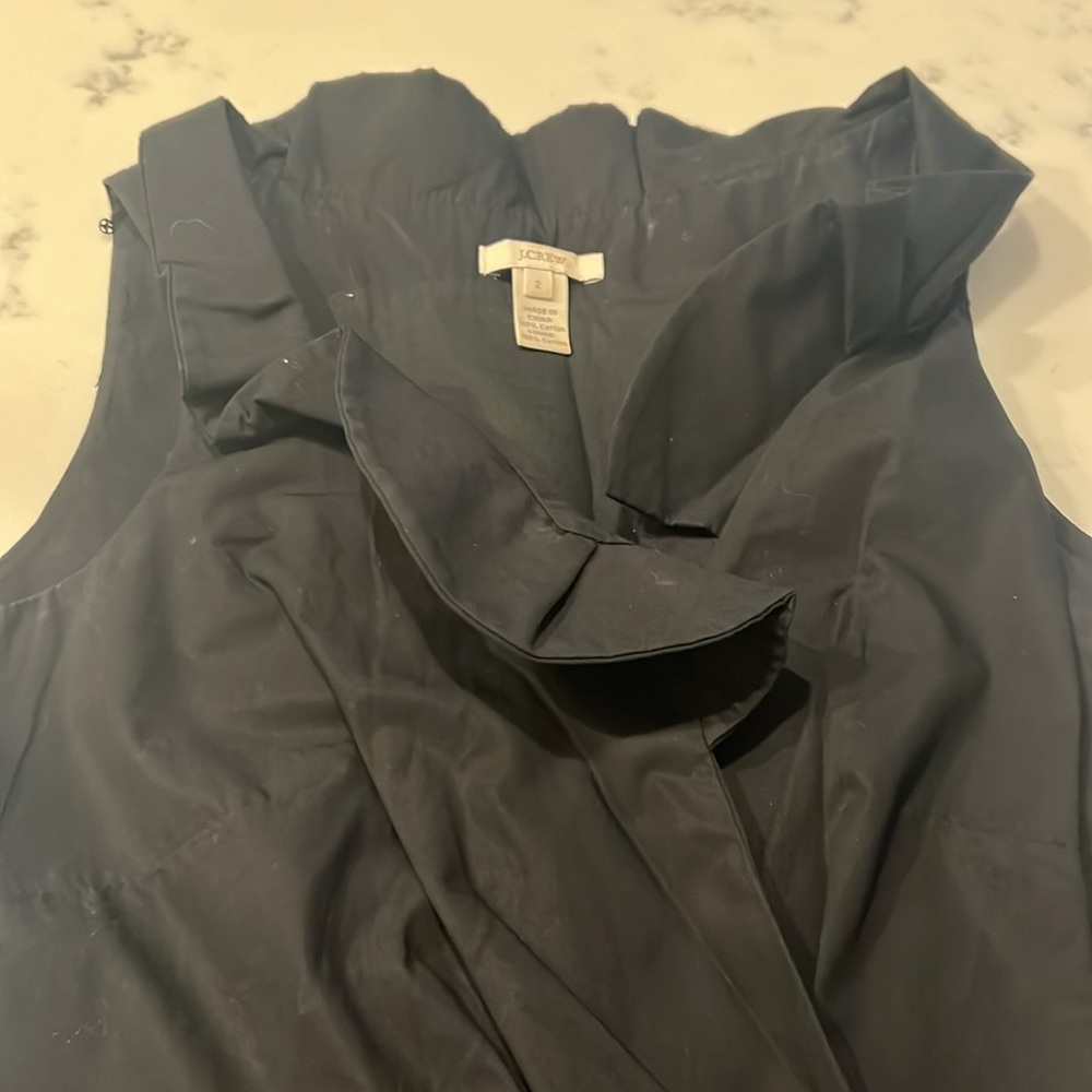 J. Crew Ruffle V-Neck Side Pleated Suit Dress - Picture 3 of 5